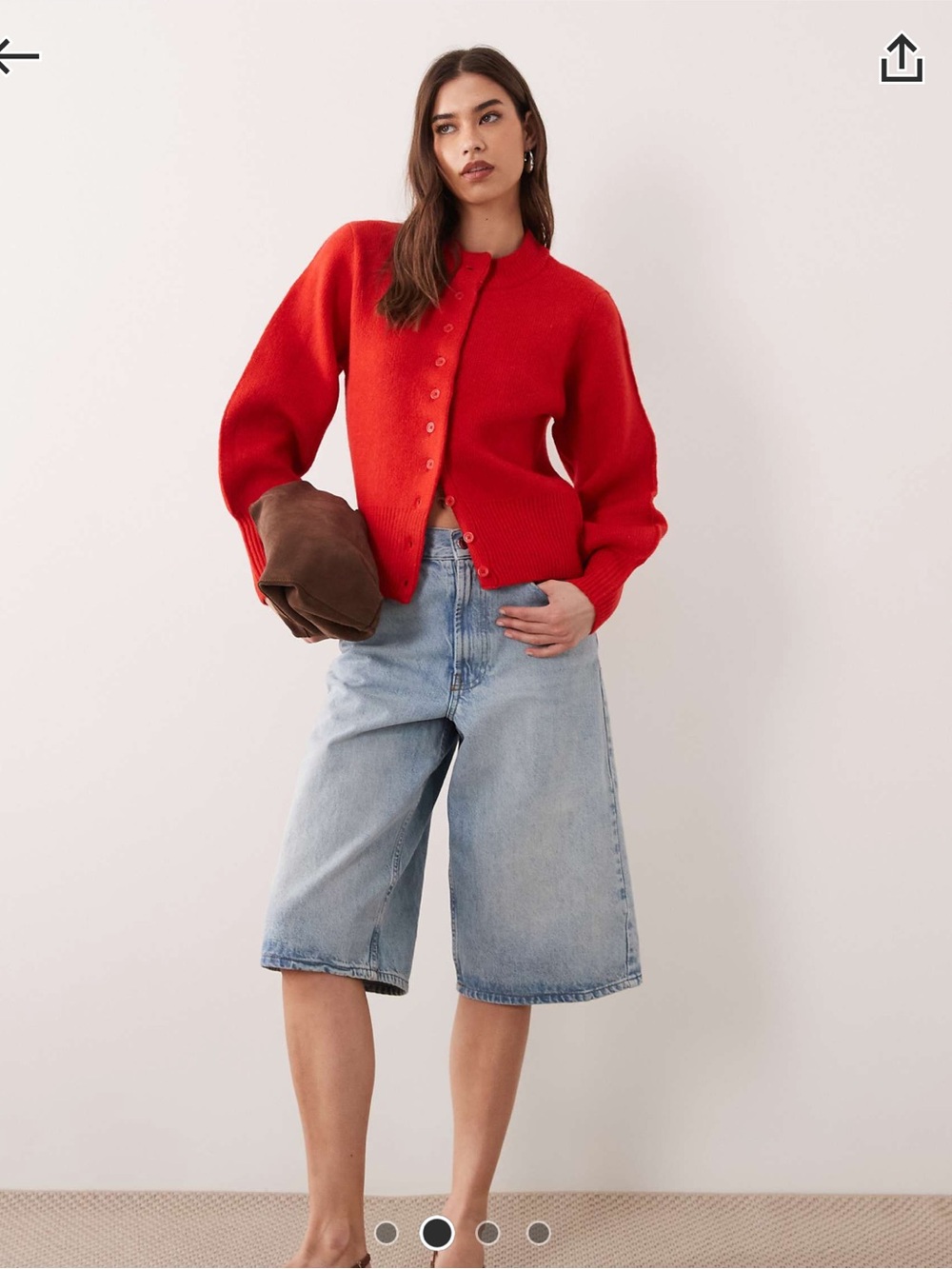 ASOS design Red Button-Front Cardigan Sweater size small